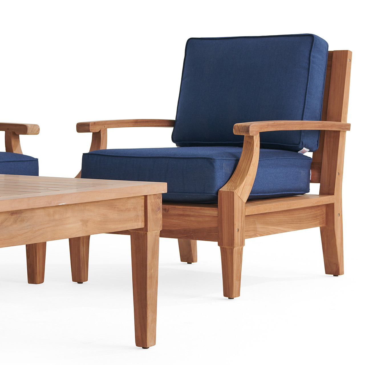 Grand Banks Teak with Cushions 4 Piece Sofa Group + 47 x 31 in. Coffee Table