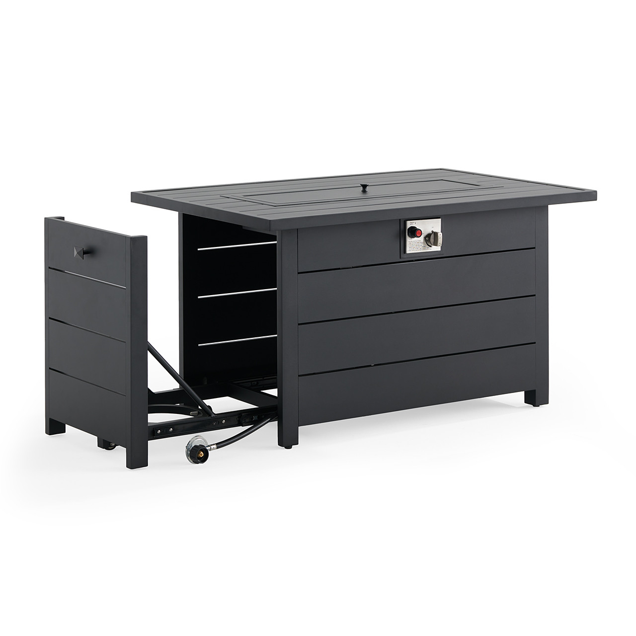 Carmel Midnight Aluminum 44 x 28 in. Rectangular Fire Pit Table