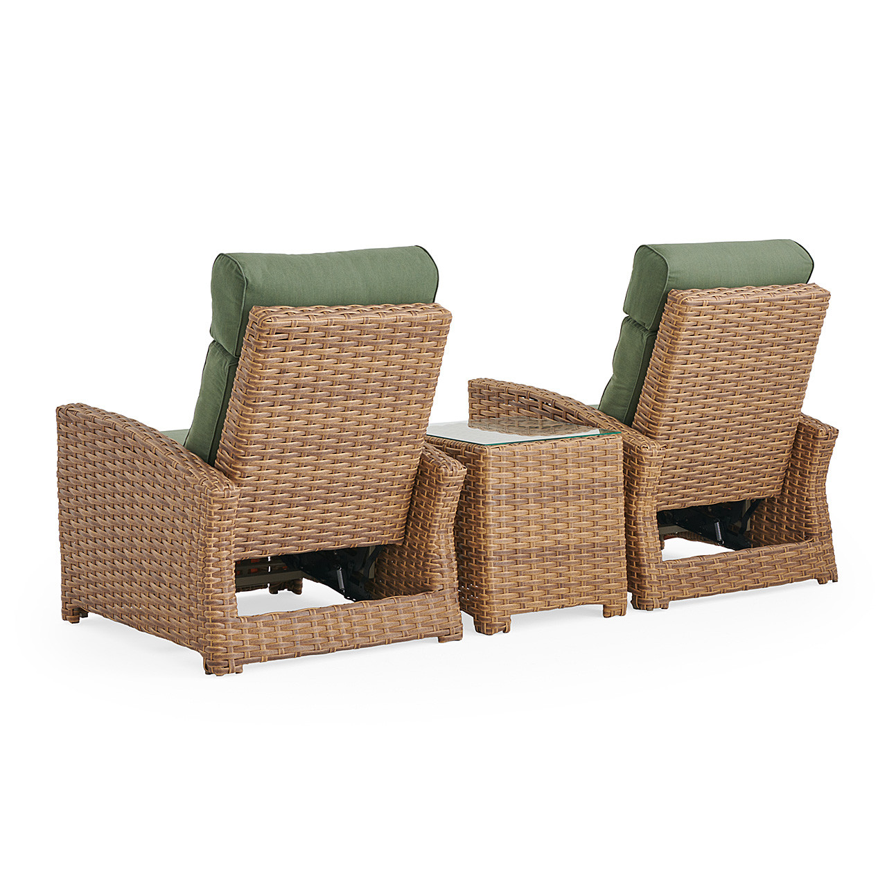 Sonoma Wicker 3 Pc Recliner Set with Square End Table