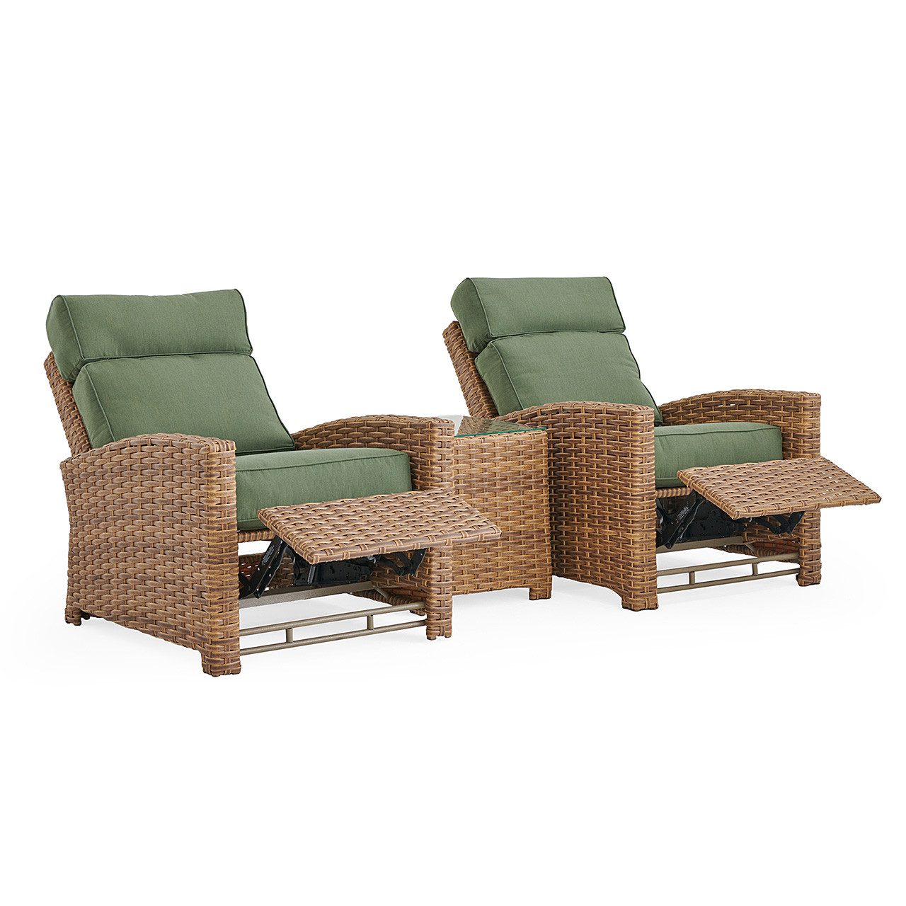 Sonoma Wicker 3 Pc Recliner Set with Square End Table