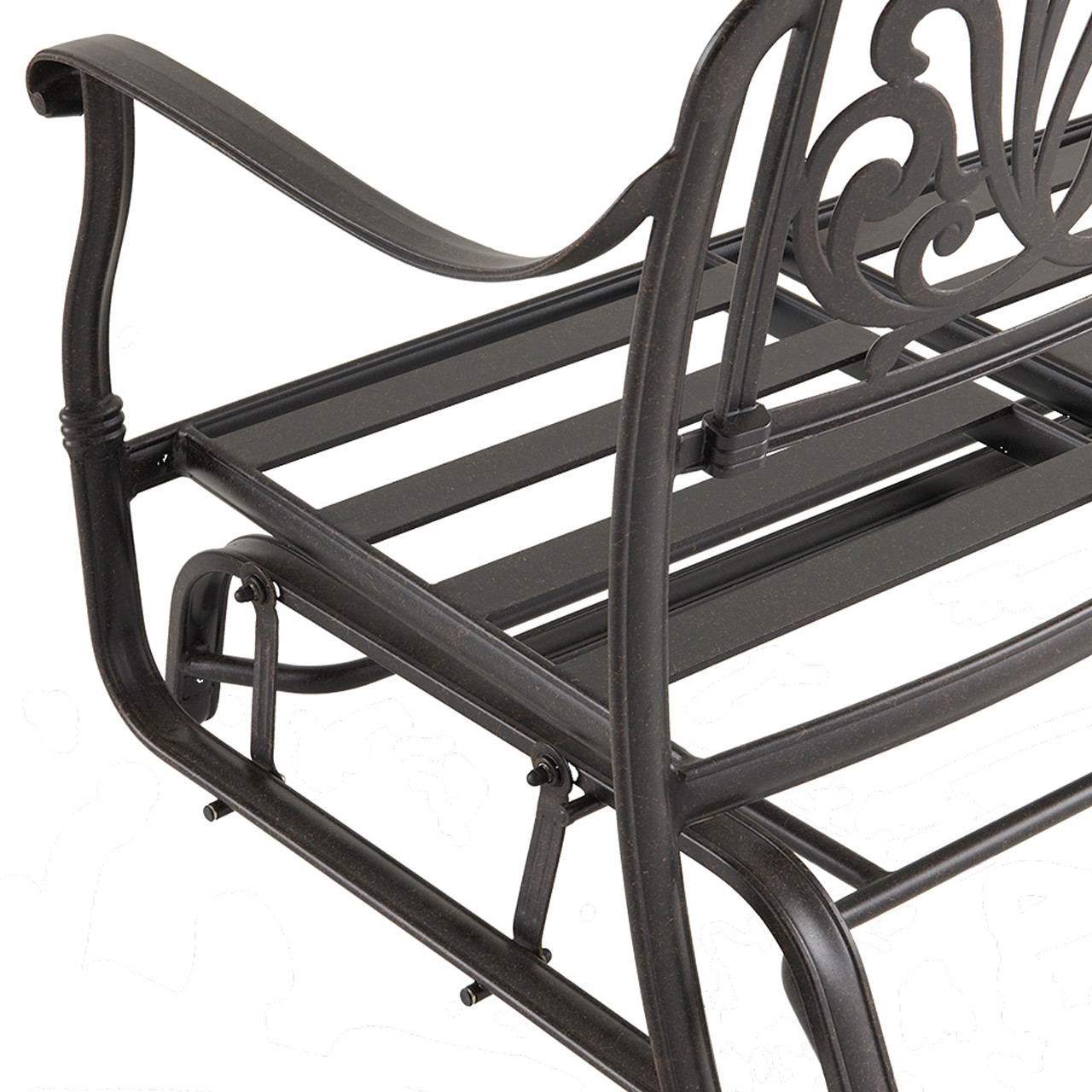 Cadiz Aged Bronze Cast Aluminum Loveseat Glider