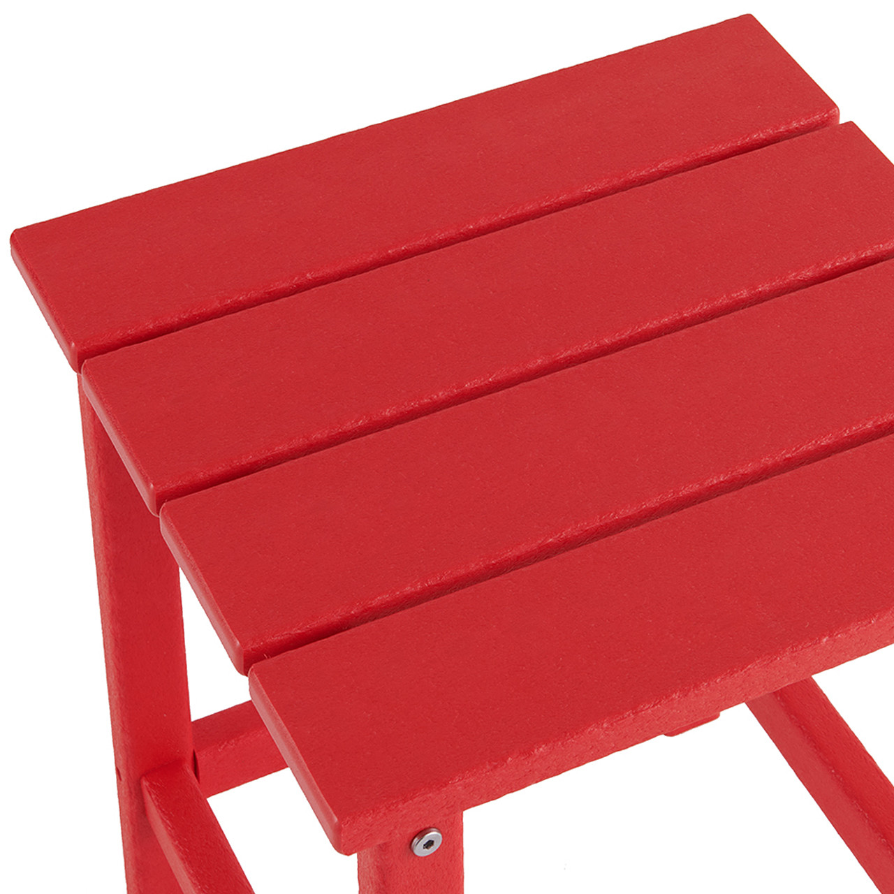 Surfside Red Polymer 15 in. Sq. Side Table