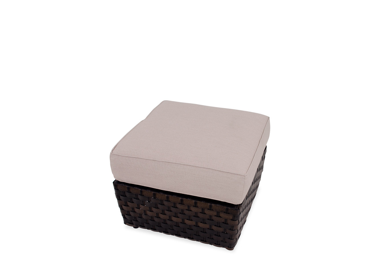 Catalina Cigar Outdoor Wicker and Valor Putty Cushion Ottoman