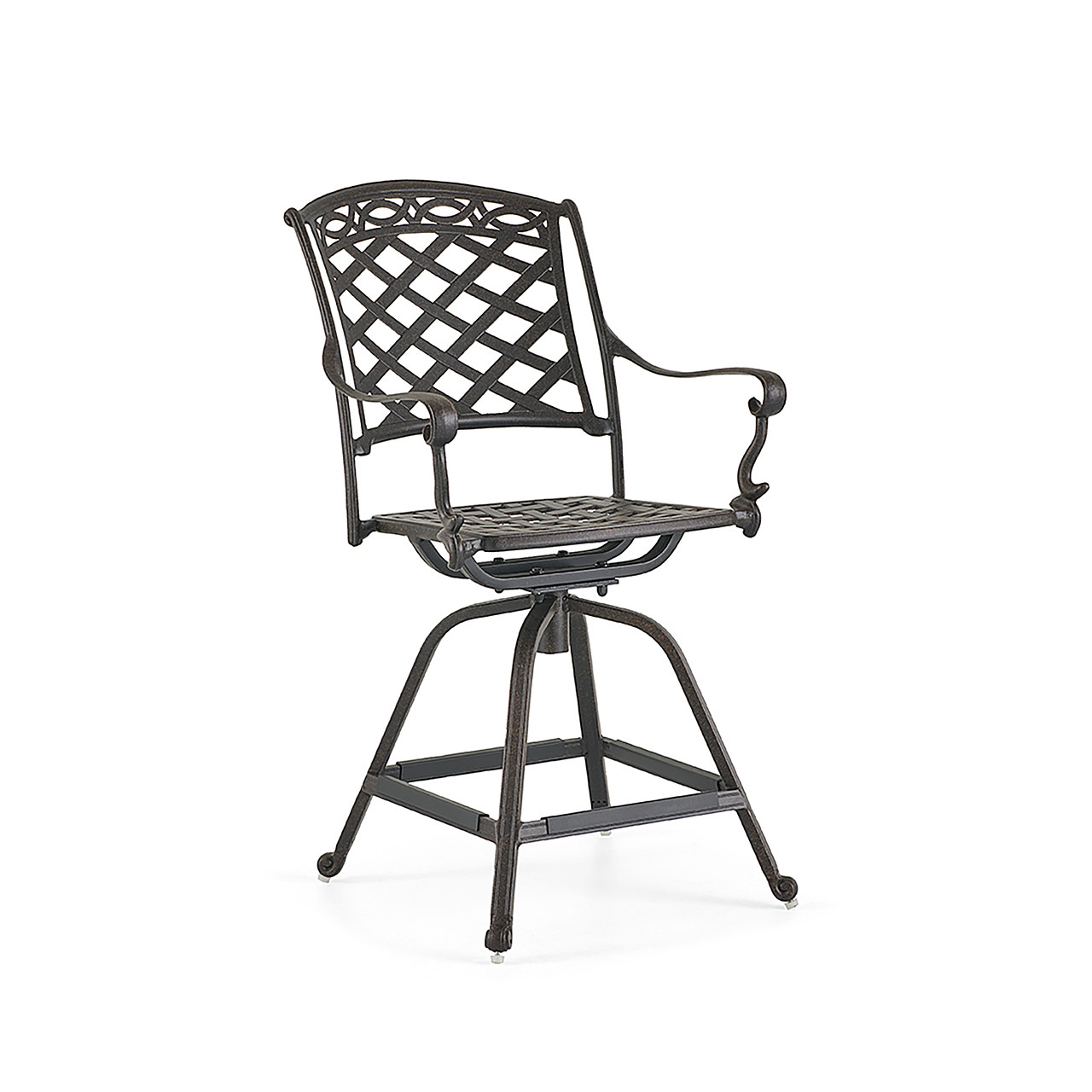 San Remo Aged Bronze Cast Aluminum Swivel Gathering Height Stool