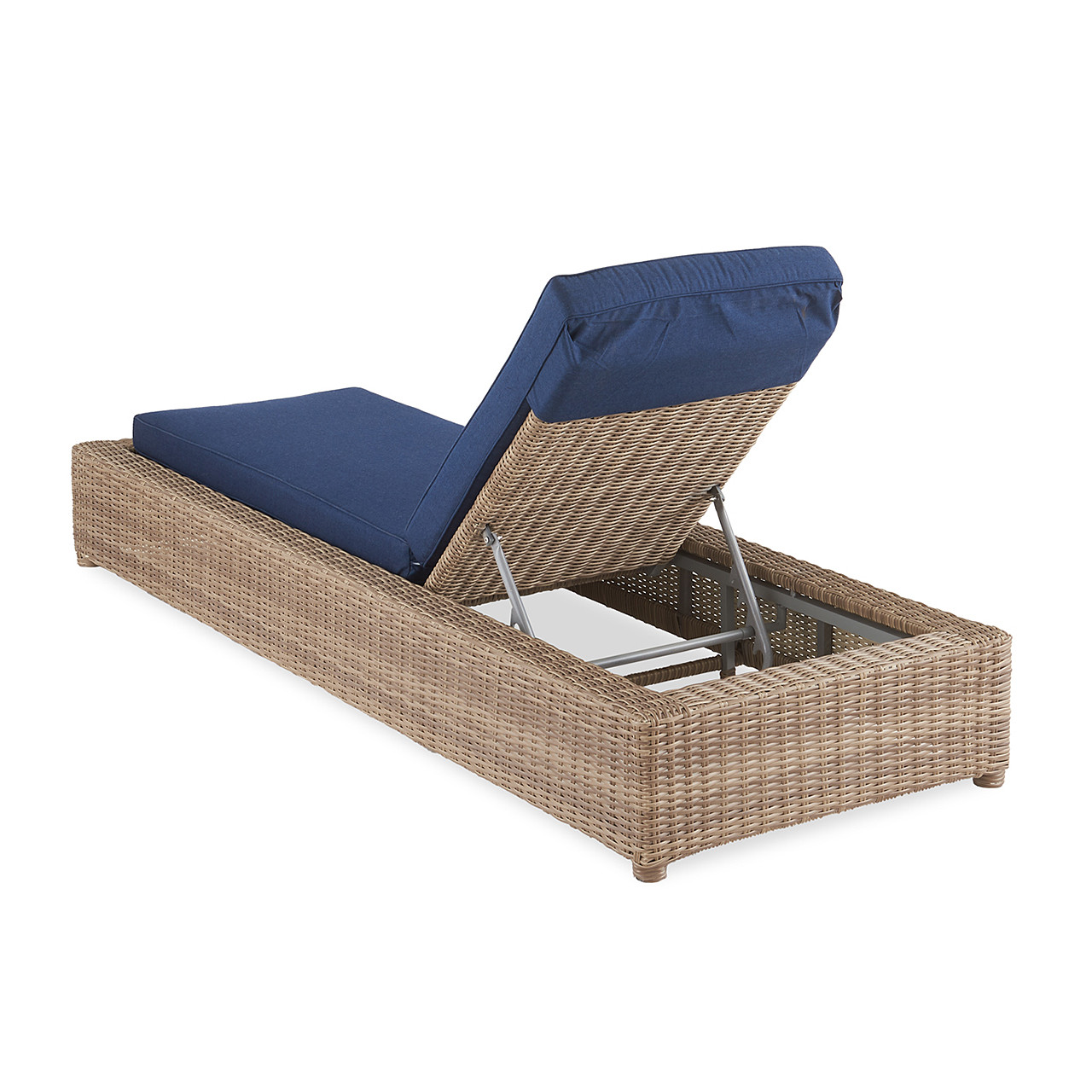 wicker look chaise lounge