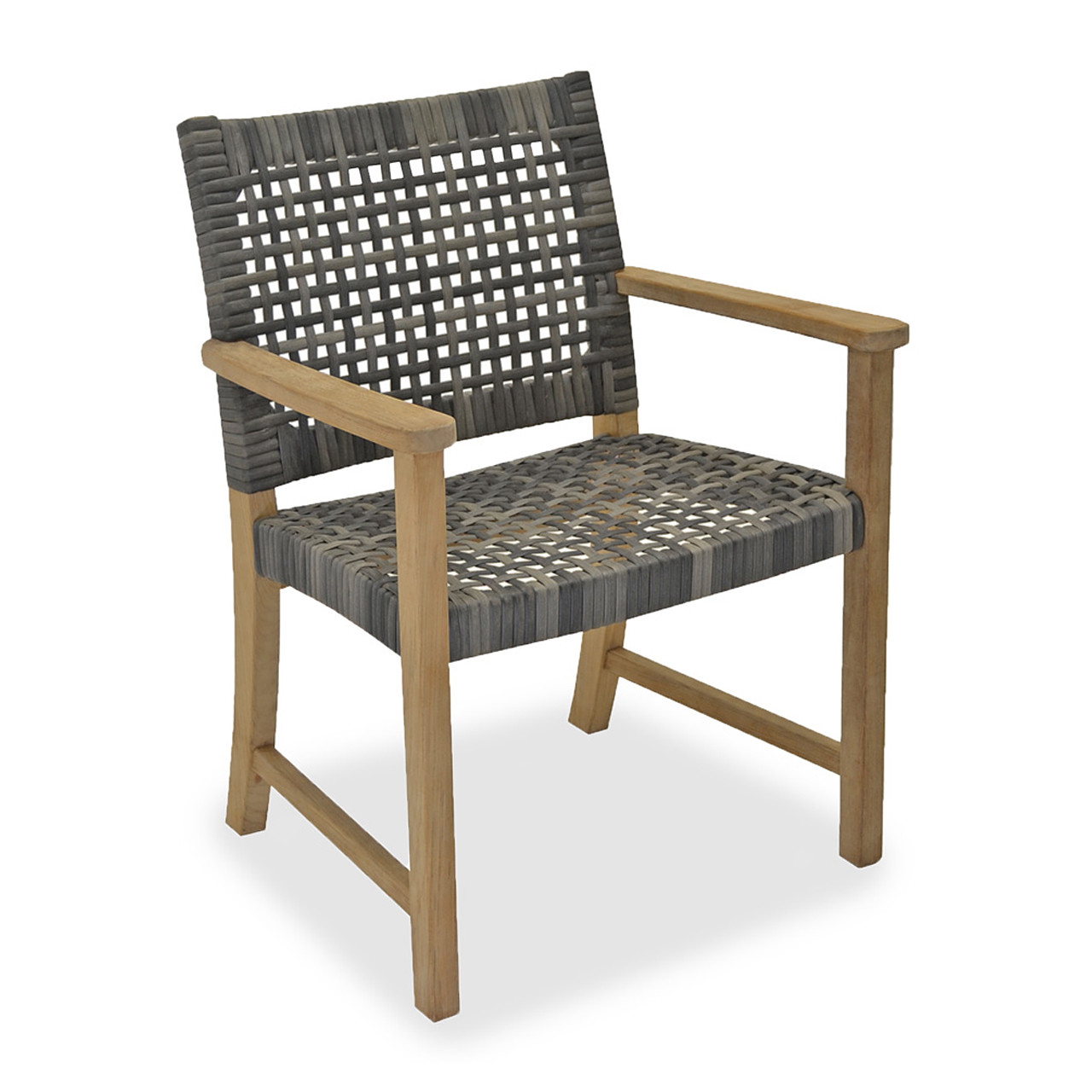 Hampton Driftwood Outdoor Wicker and Solid Teak Dining Chair