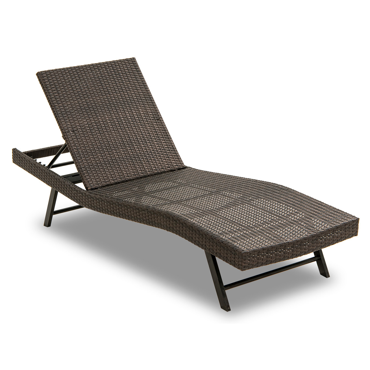 Barbados Coffee Aluminum and Outdoor Wicker Contour Chaise Lounge