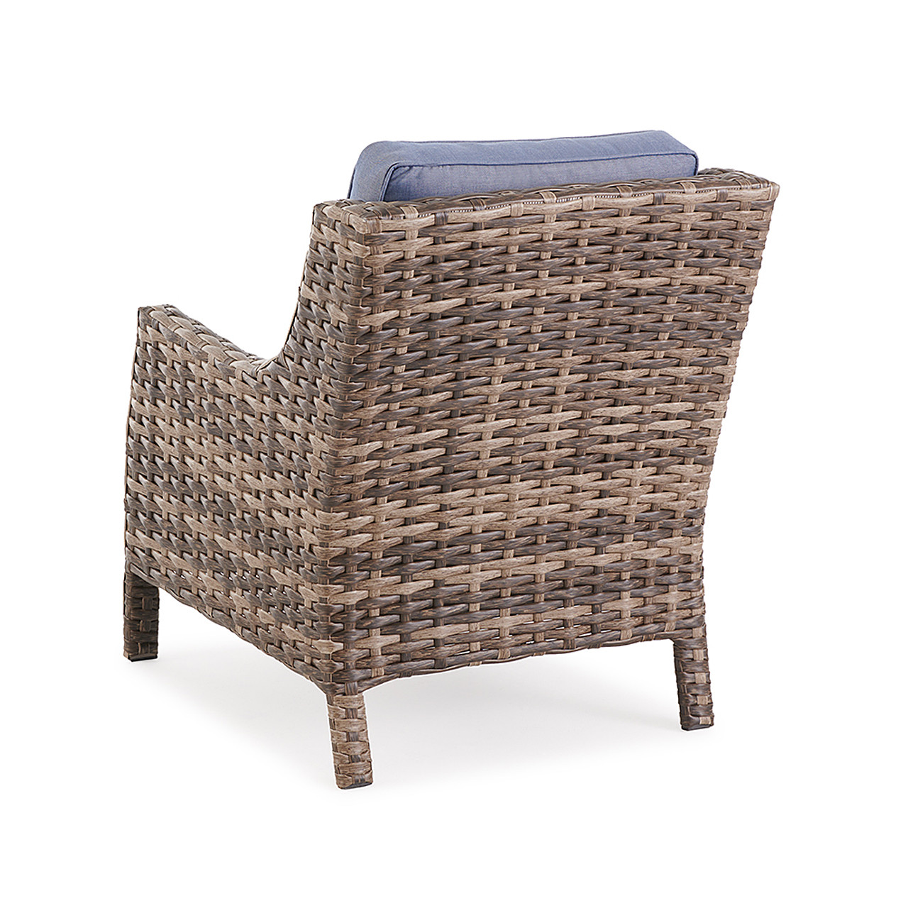 Cabo Caribou Outdoor Wicker and Remy Denim Cushion Club Chair