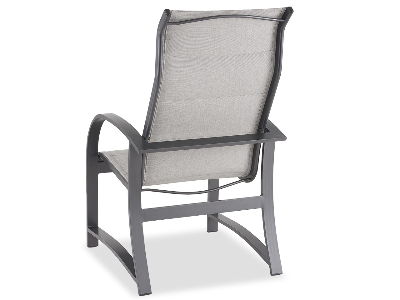 Capri Glimmer Grey Aluminum and Augustine Alloy Padded Sling Dining Chair