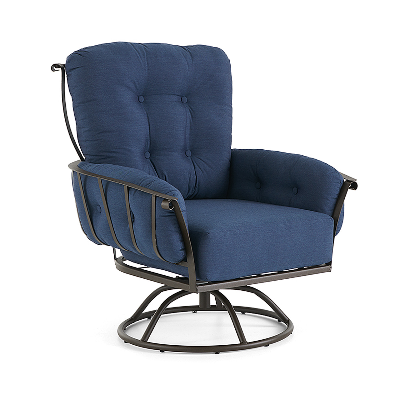 wrought iron swivel rocking chair