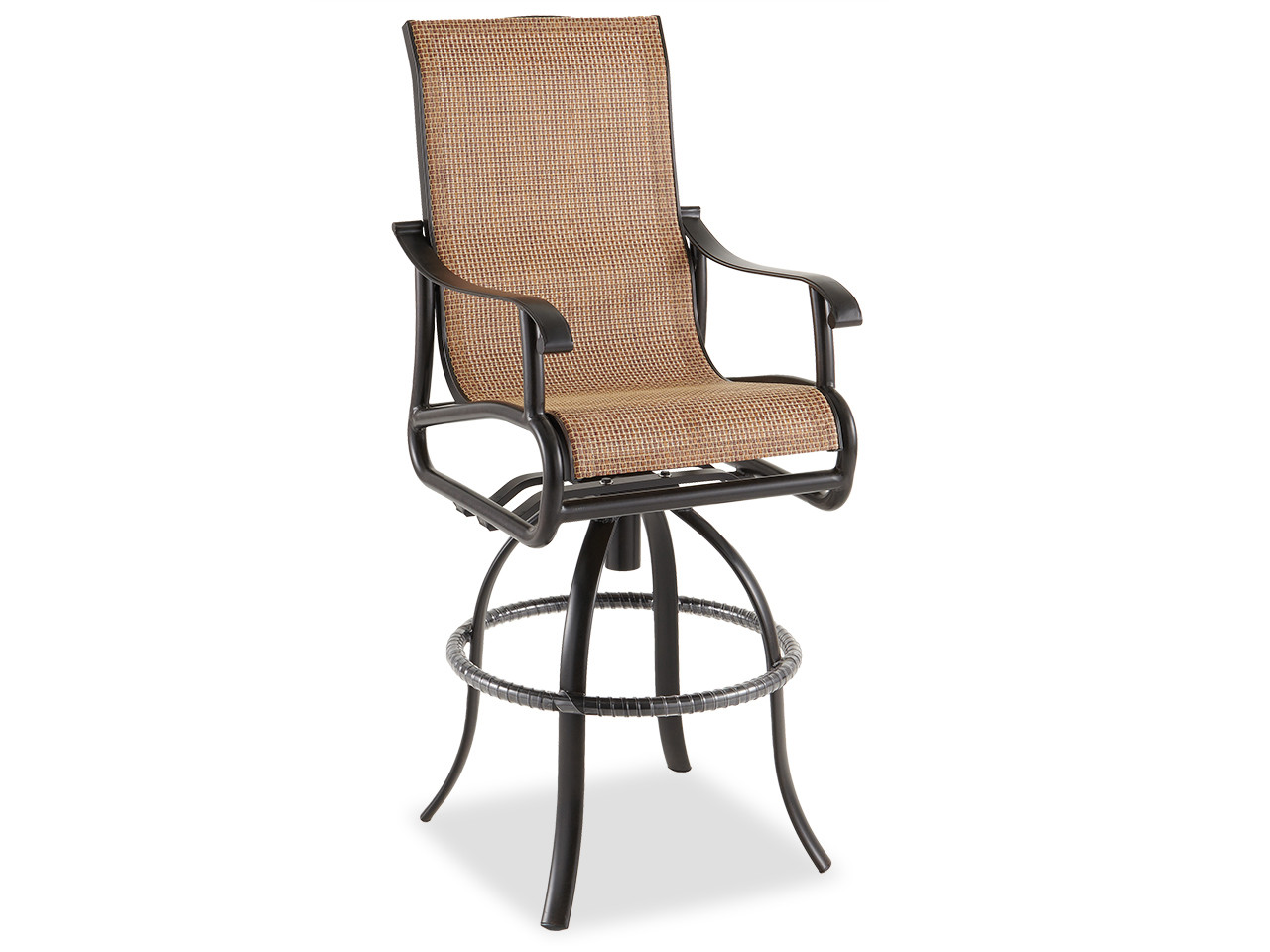 Scarsdale Autumn Rust Aluminum and Wicker Cordoba Sling Swivel Barstool