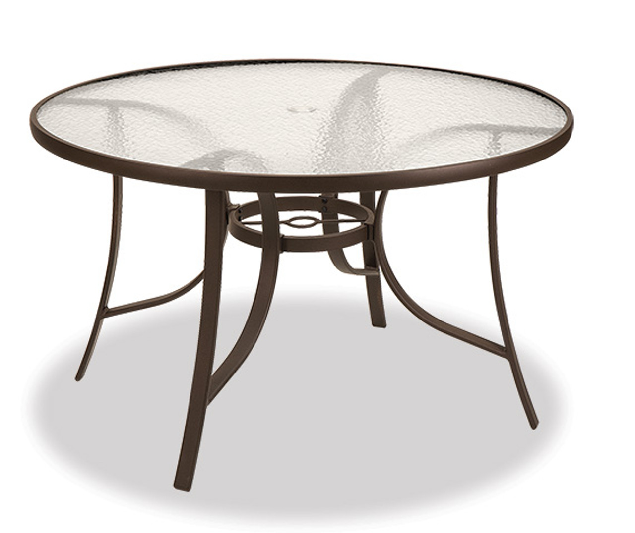 Hampton Sling Aluminum 48" Glass Top Dining Table