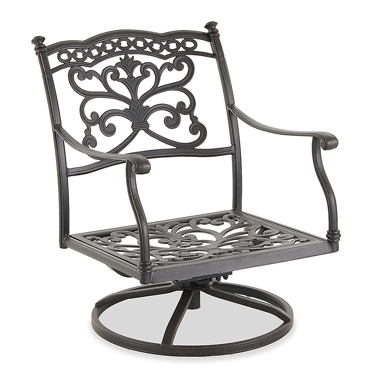 Milan Aged Bronze Cast Aluminum Swivel Club Rocker