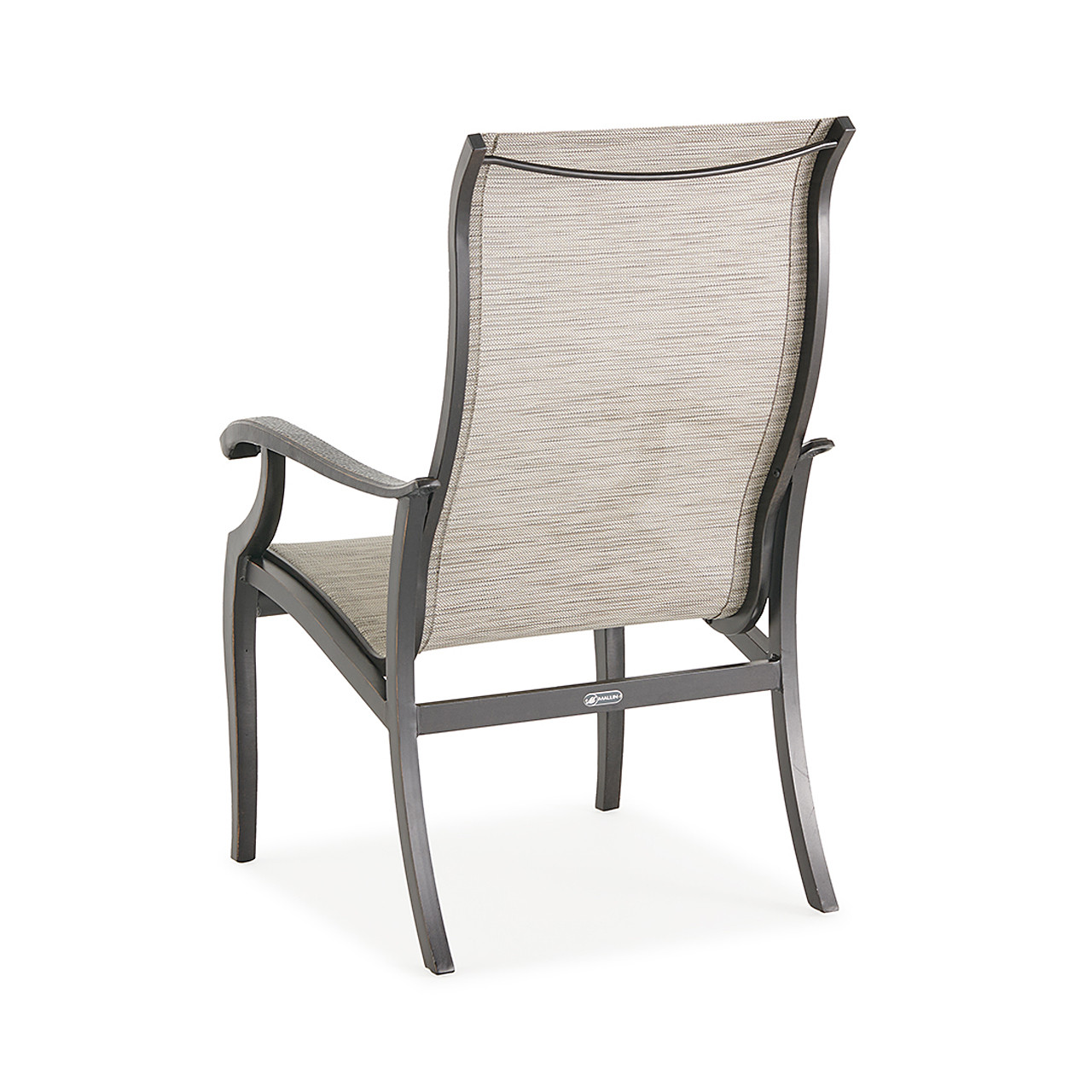 Turin Tawney Aluminum and Watercolor Tweed Pearly Sling Dining Chair