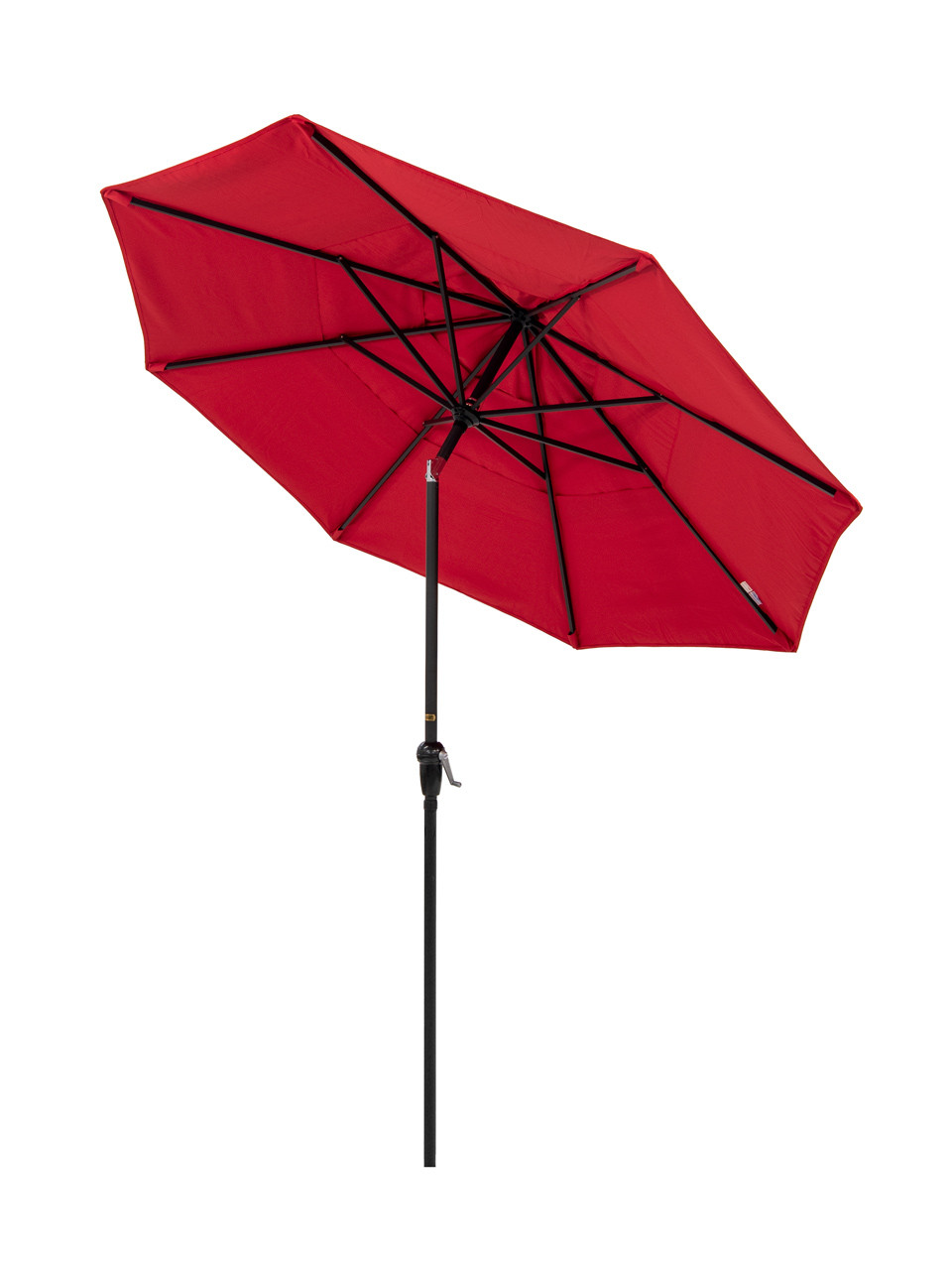 California Umbrella 9 ft. Jockey Red Canopy and Black Aluminum Market Umbrella