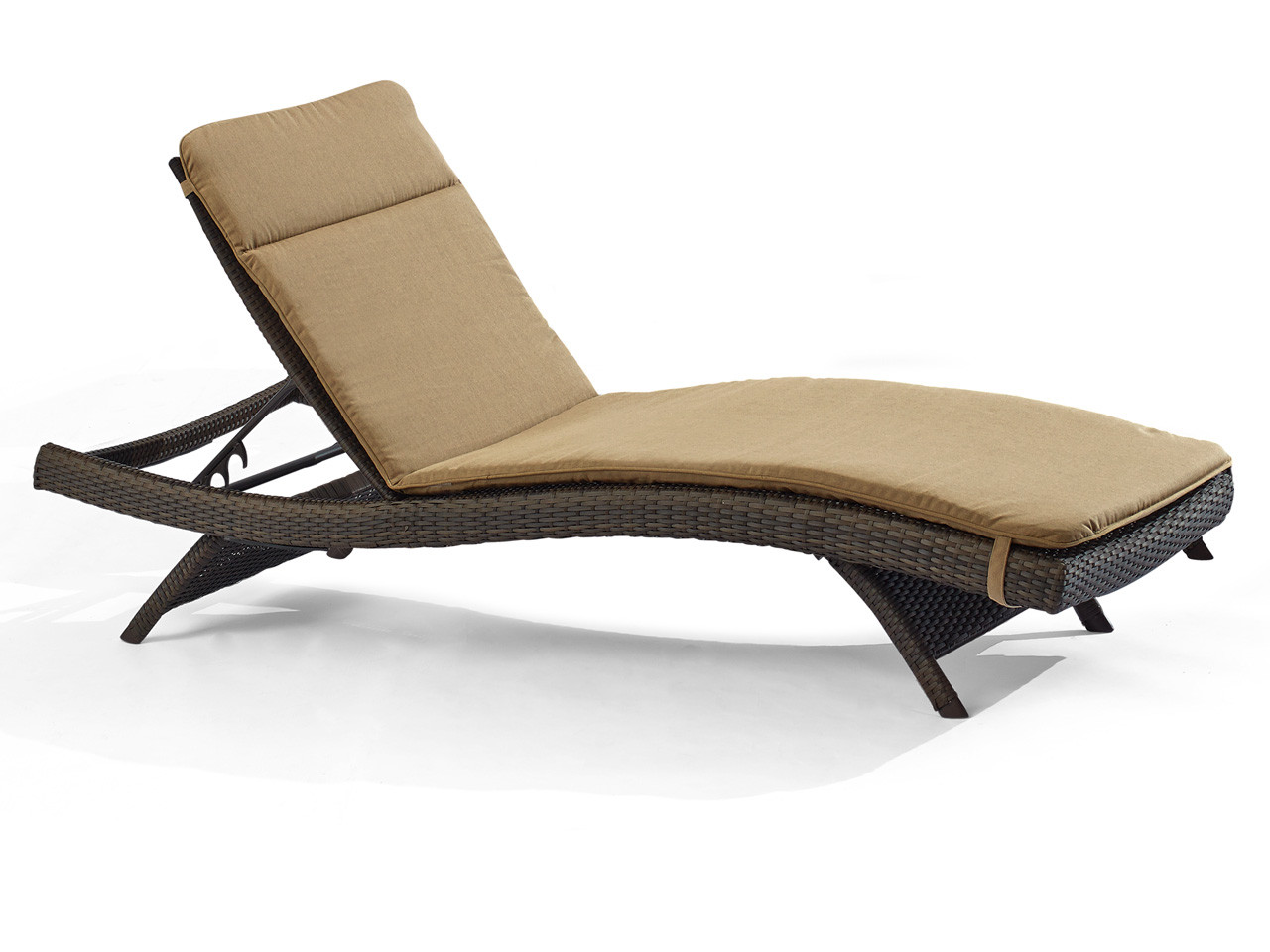 Havana Espresso Outdoor Wicker Contour Folding Chaise Lounge