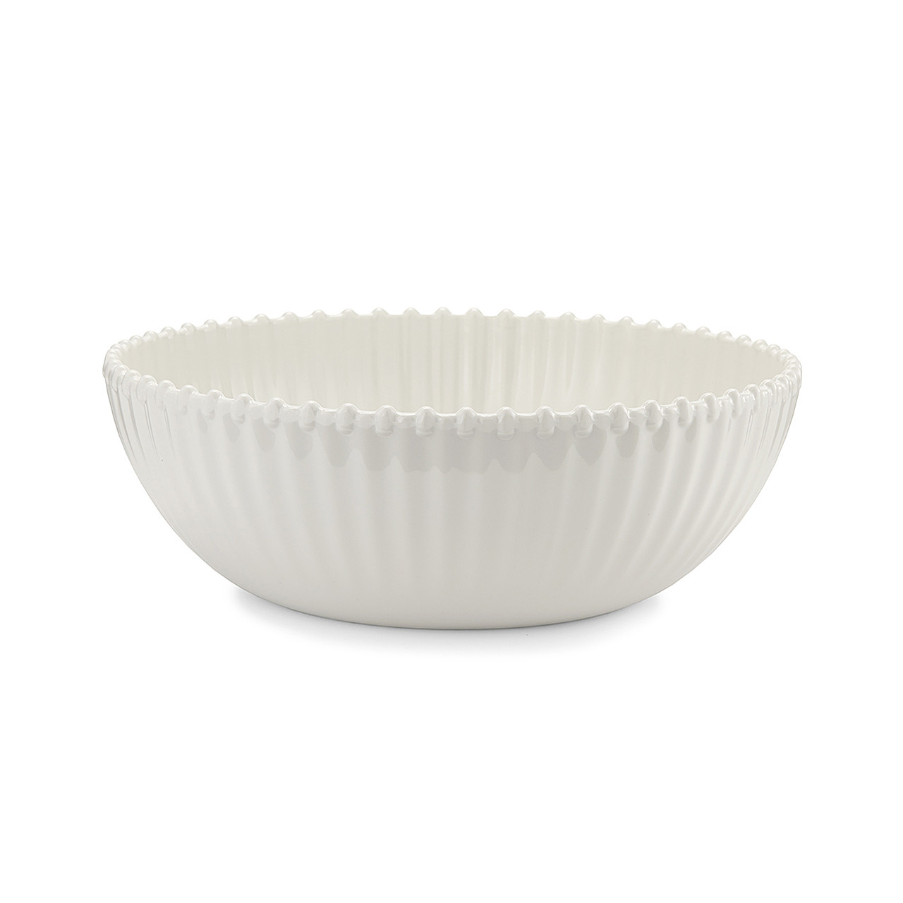 Cream Beaded Pearl 12 in. Serving Bowl