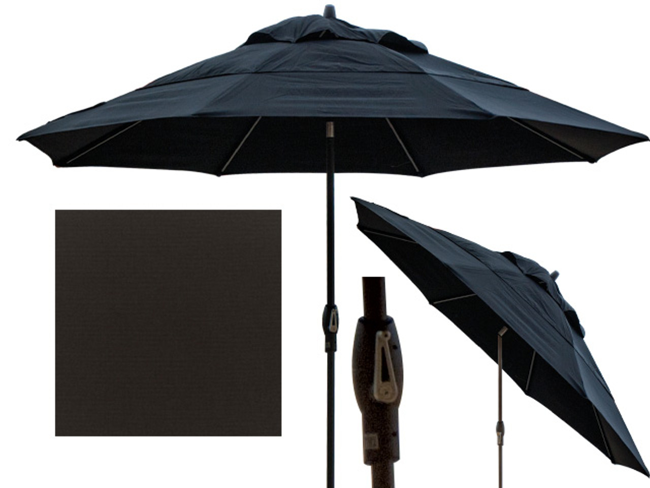 Treasure Garden 11 ft. Black Canopy and Bronze Aluminum Market Umbrella (UM812)