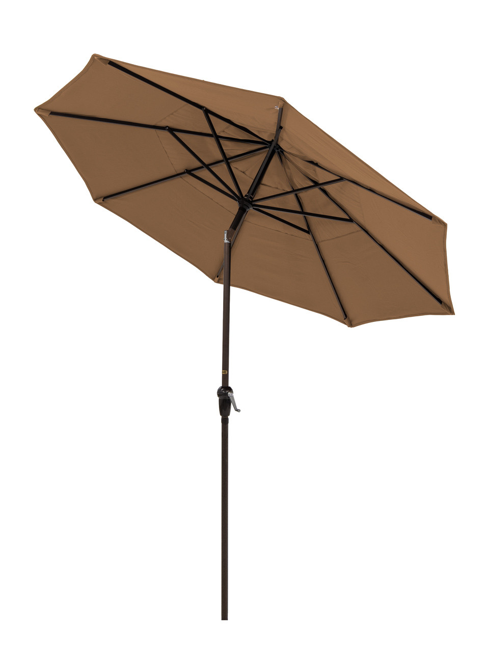 California Umbrella 9 ft. Canvas Cocoa Canopy and Bronze Aluminum Market Umbrella