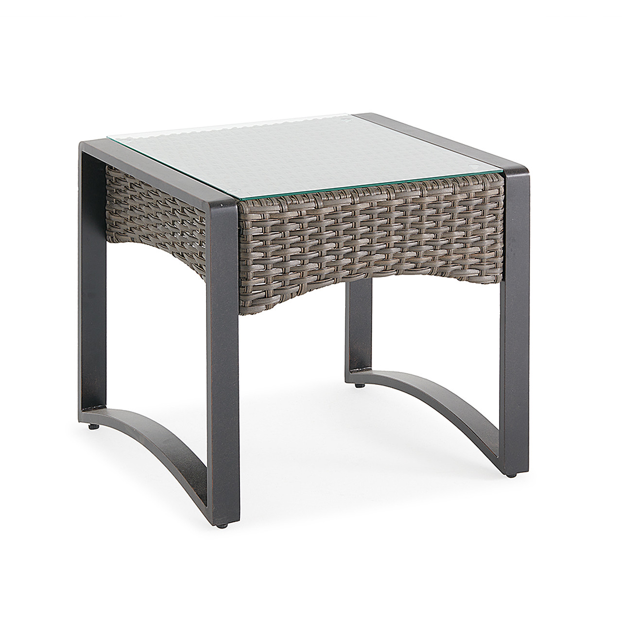 Sienna Sea Leaf Aluminum and Outdoor Wicker 24 in. End Table