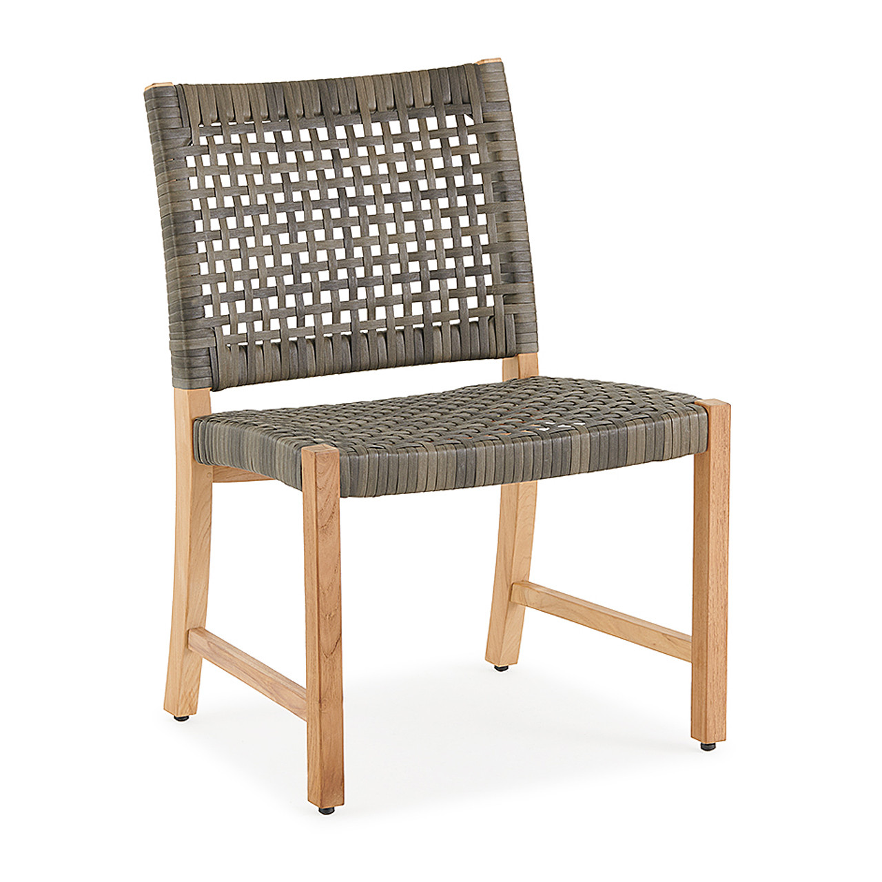 Hampton Driftwood Outdoor Wicker and Solid Teak Side Chair