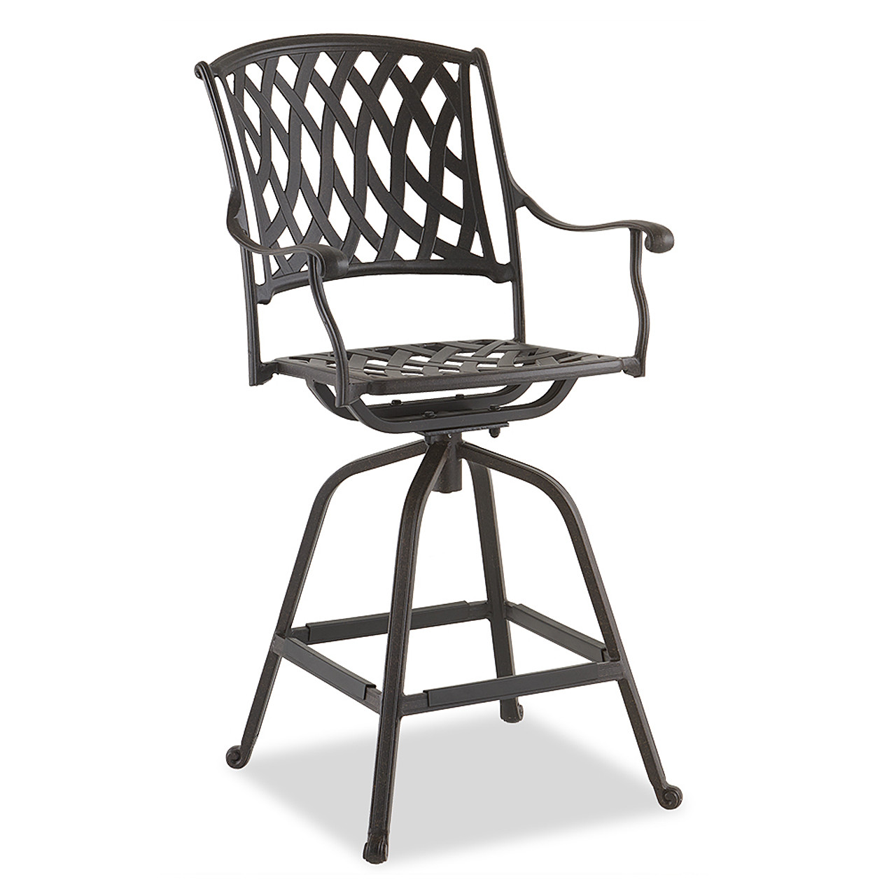 Tivoli Aged Bronze Cast Aluminum Swivel Barstool