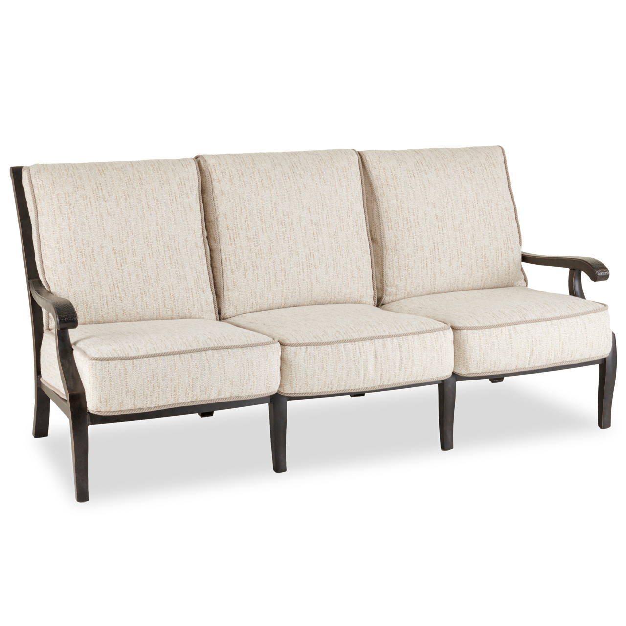 Turin Tawney Aluminum with Charlotte Sparrow Cushions Sofa