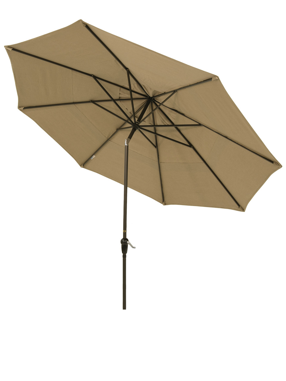 California Umbrella 11 ft. Canvas Heather Beige Canopy and Bronze Aluminum Market Umbrella