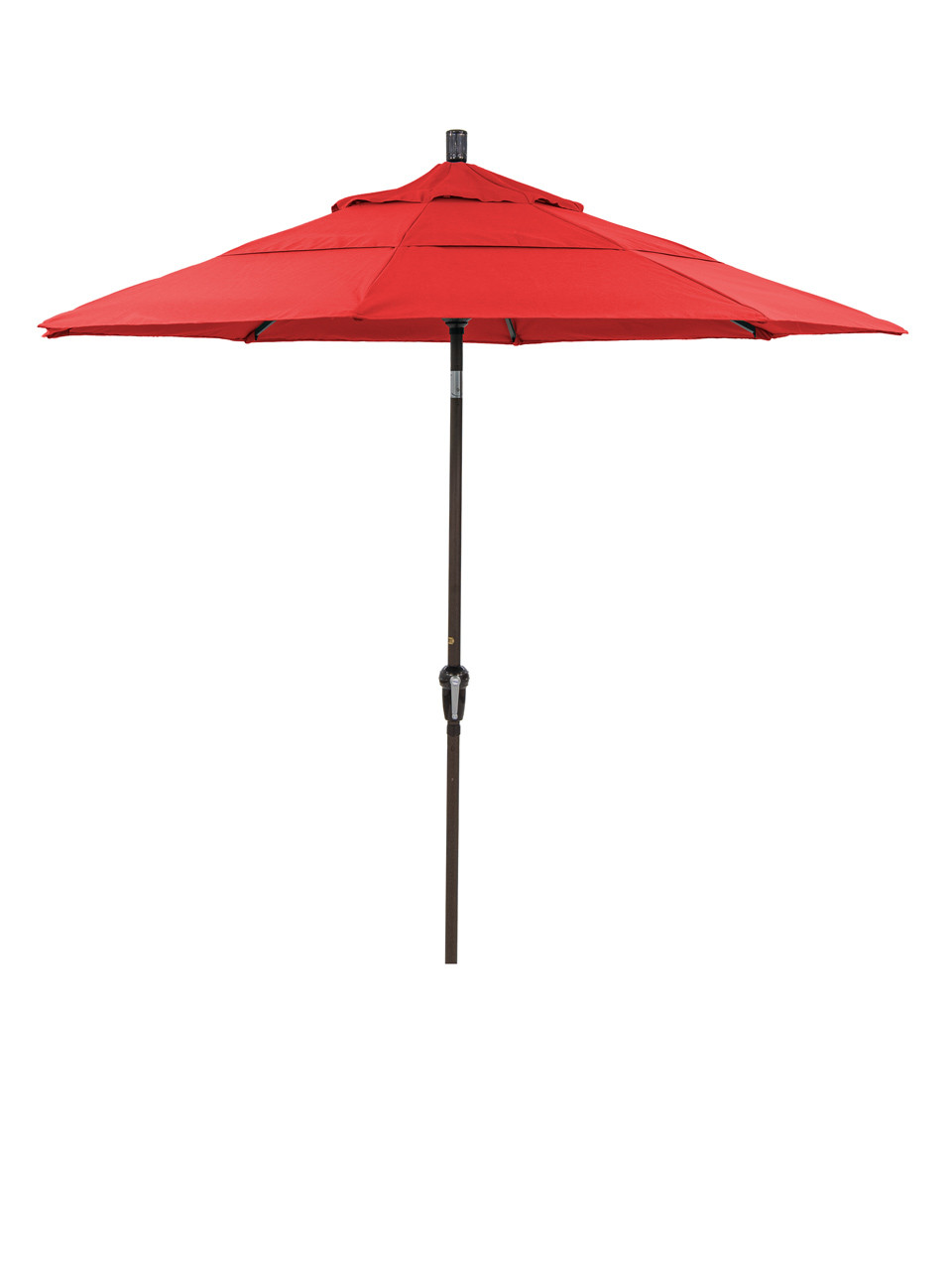 California Umbrella 9 ft. Red Canopy and Bronze Aluminum Market Umbrella
