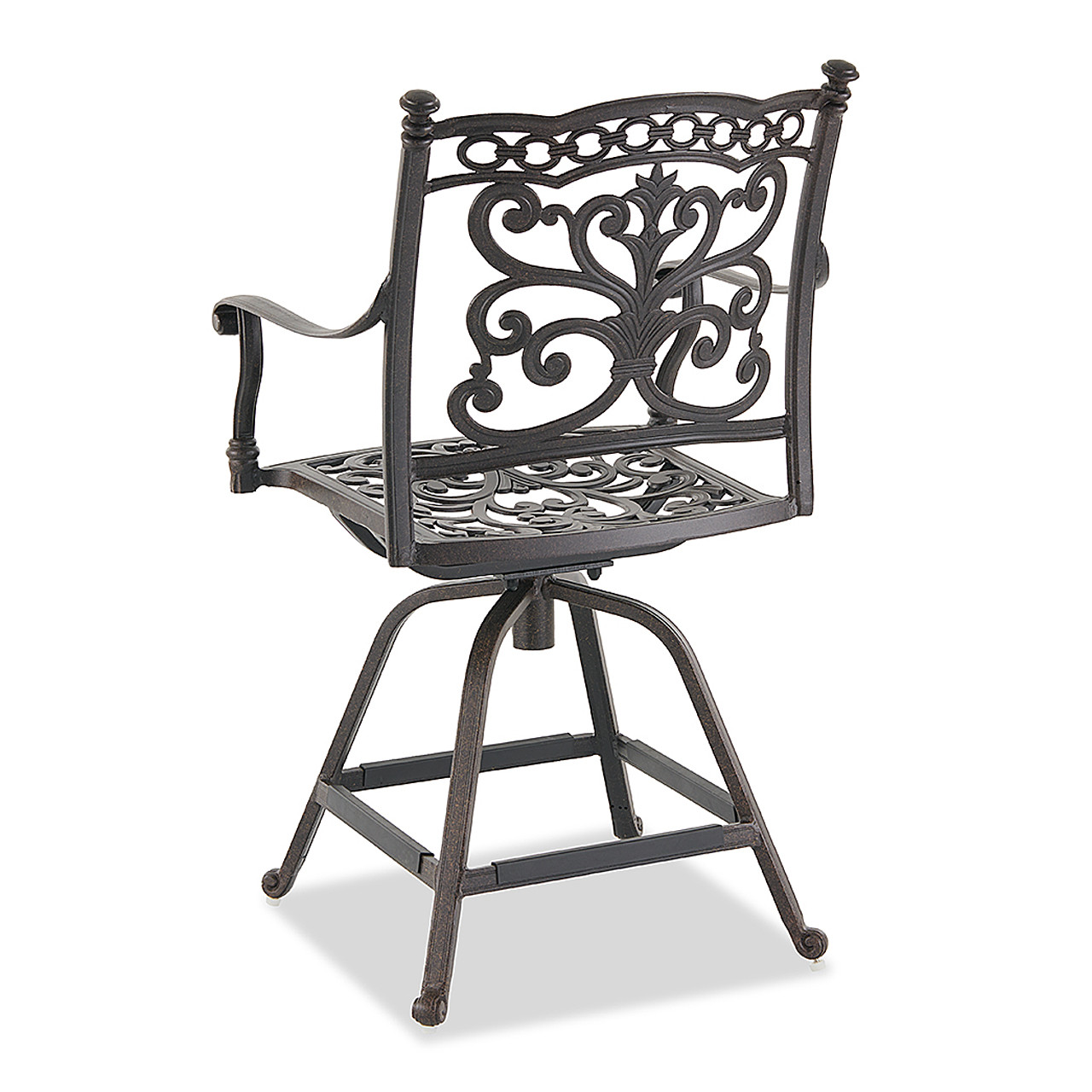 Milan Aged Bronze Cast Aluminum Gathering Height Swivel Chair