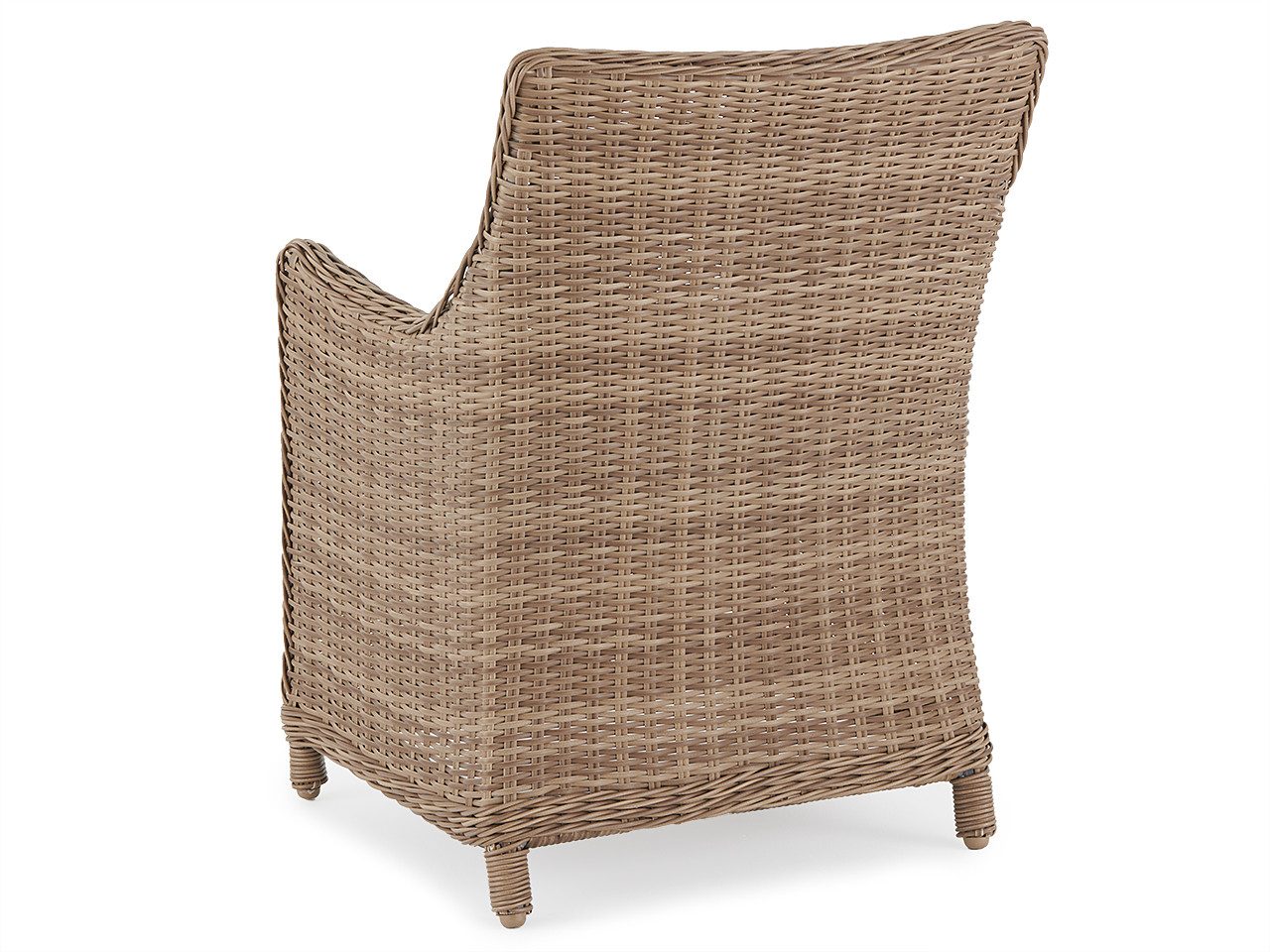 Valencia Driftwood Outdoor Wicker and Canvas Flax Cushion 7 Pc. Dining Set with 76 x 42 in. Table