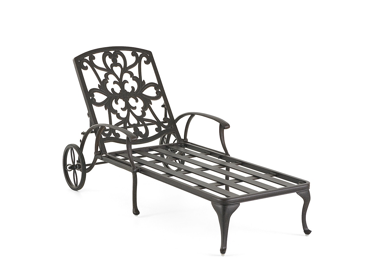 Carlisle Aged Bronze Cast Aluminum and Spectrum Caribou Cushion 3 Pc. Chaise Set with 22 in. End Table