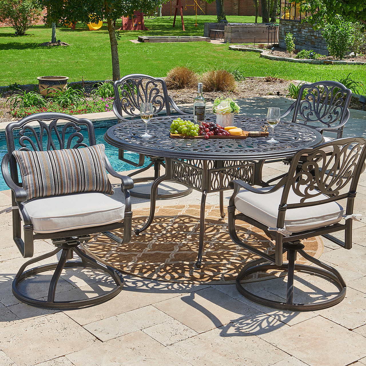 cadiz 4 seater circular dining set