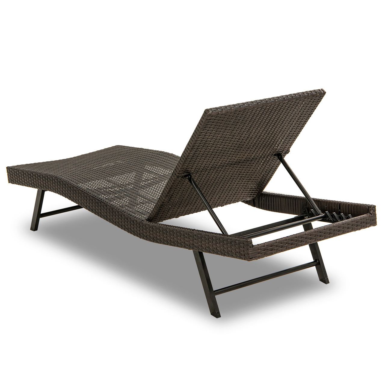 Barbados Coffee Aluminum and Outdoor Wicker 2 Pc. Contour Chaise Lounge