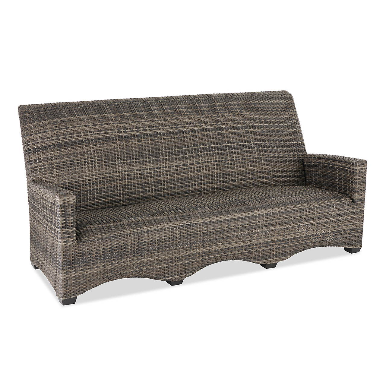 Sydney Husk Outdoor Wicker and Concealed Cushion 4 pc. Swivel Sofa Group with 48 x 26 in. Coffee Table