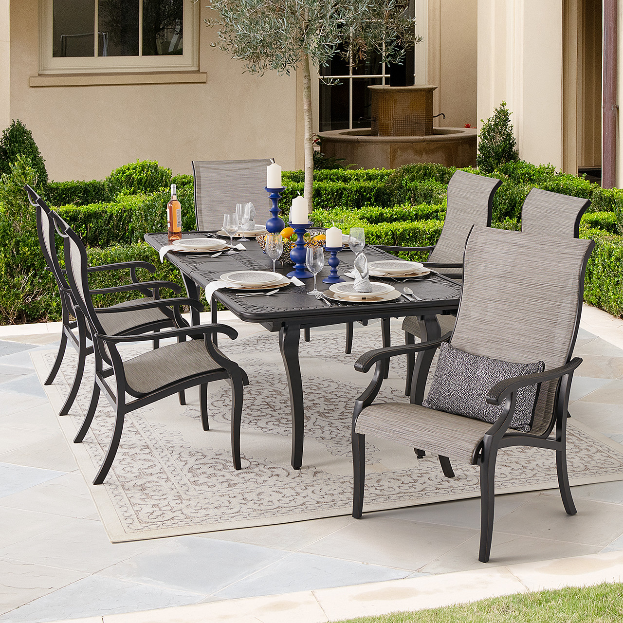 Patio dining sets with shop sling back chairs