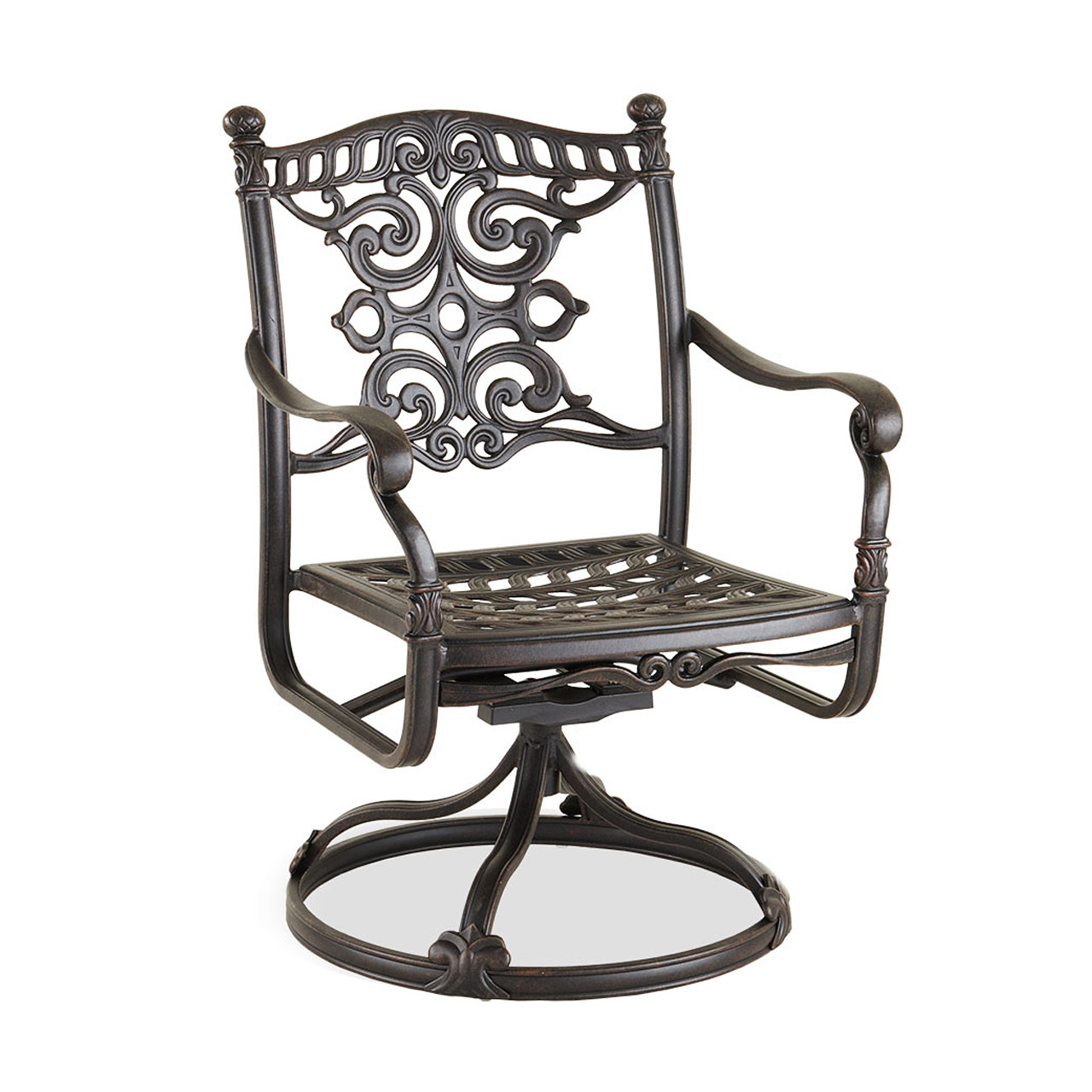 St. James Desert Bronze Cast Aluminum 7 Pc. Swivel Dining Set with 84 x 42 in. Table