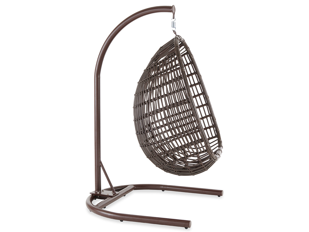 Martinique Matte Chocolate Outdoor Wicker with Red Cushion Hanging Swing Chair