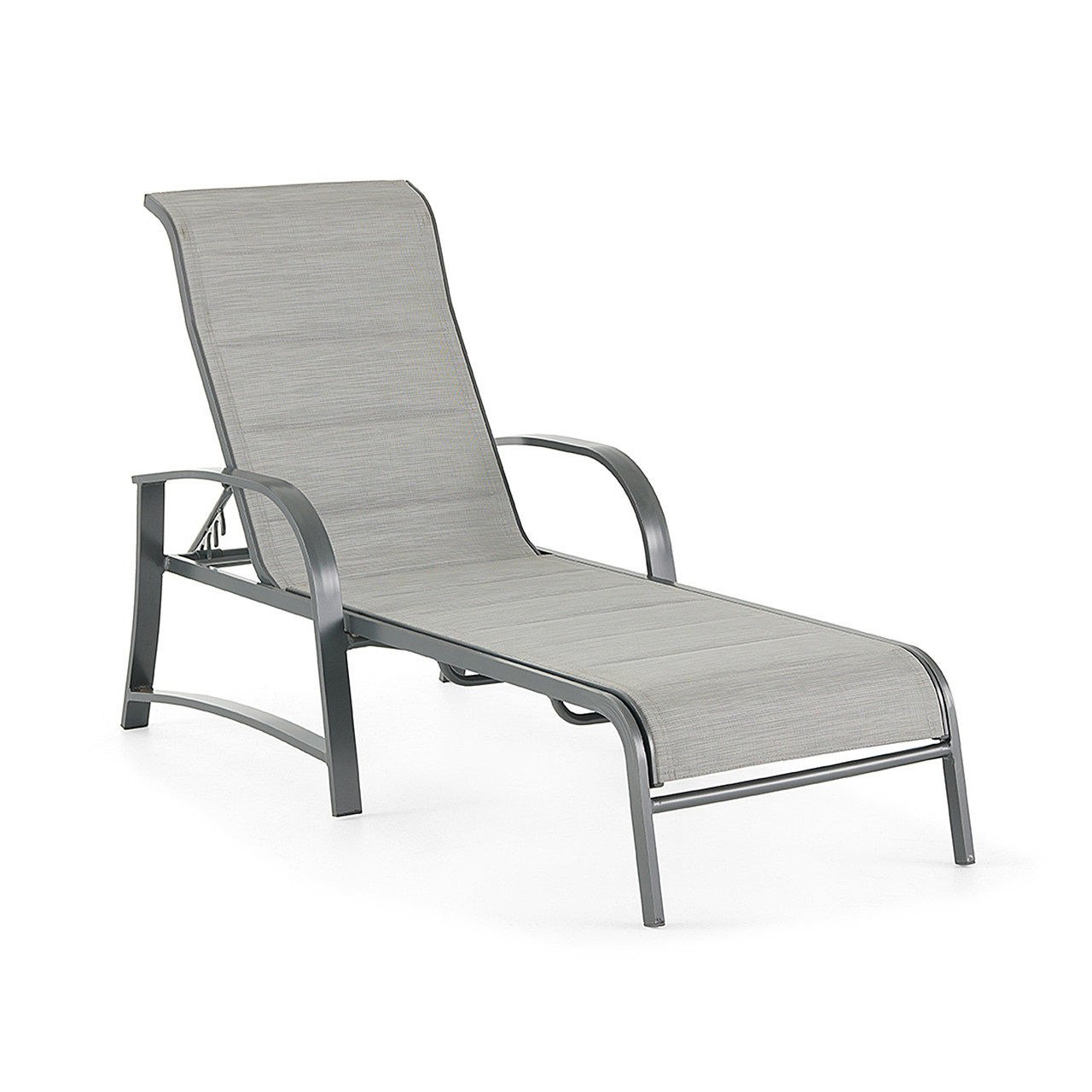 Capri Glimmer Grey Aluminum and Metallica Sling 2 Pc. Chaise Lounge Set