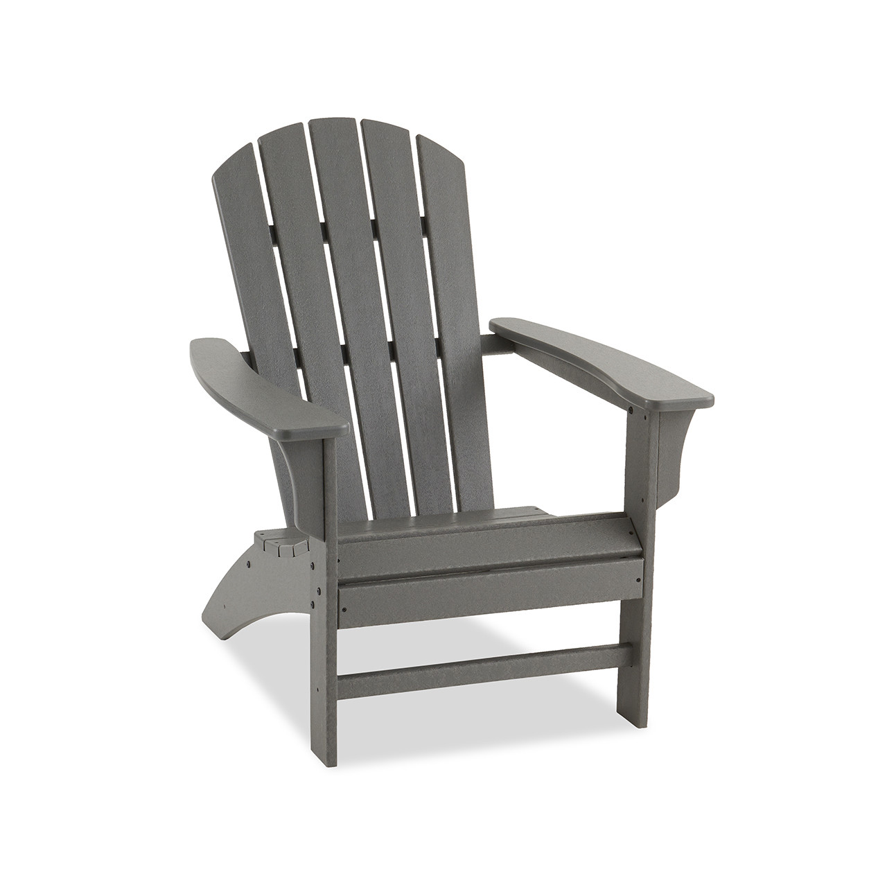 Surfside Slate Grey Polymer 5 Pc. Adirondack Set with 21 x 18 in. Side Table