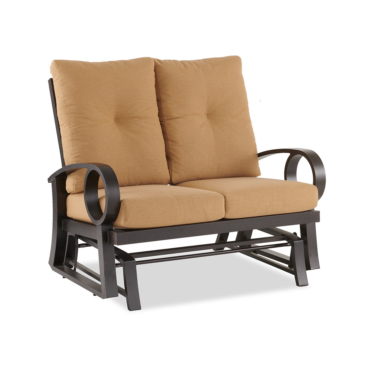 outdoor loveseat glider with cushions