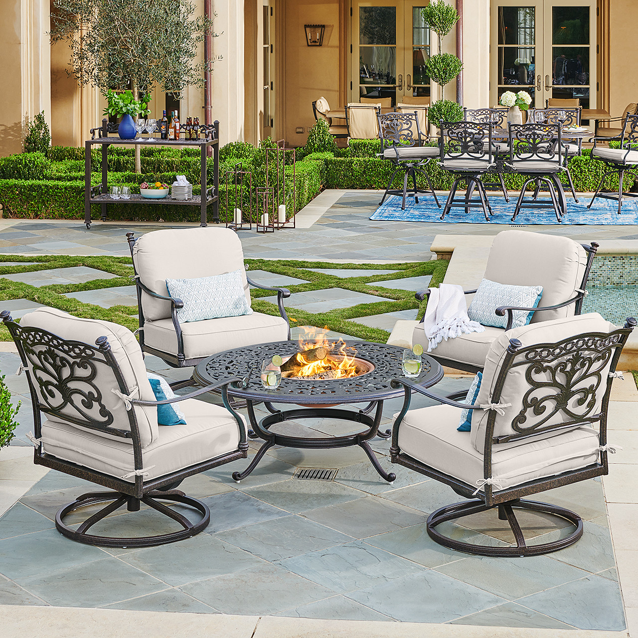 cushioned swivel rocker patio chairs