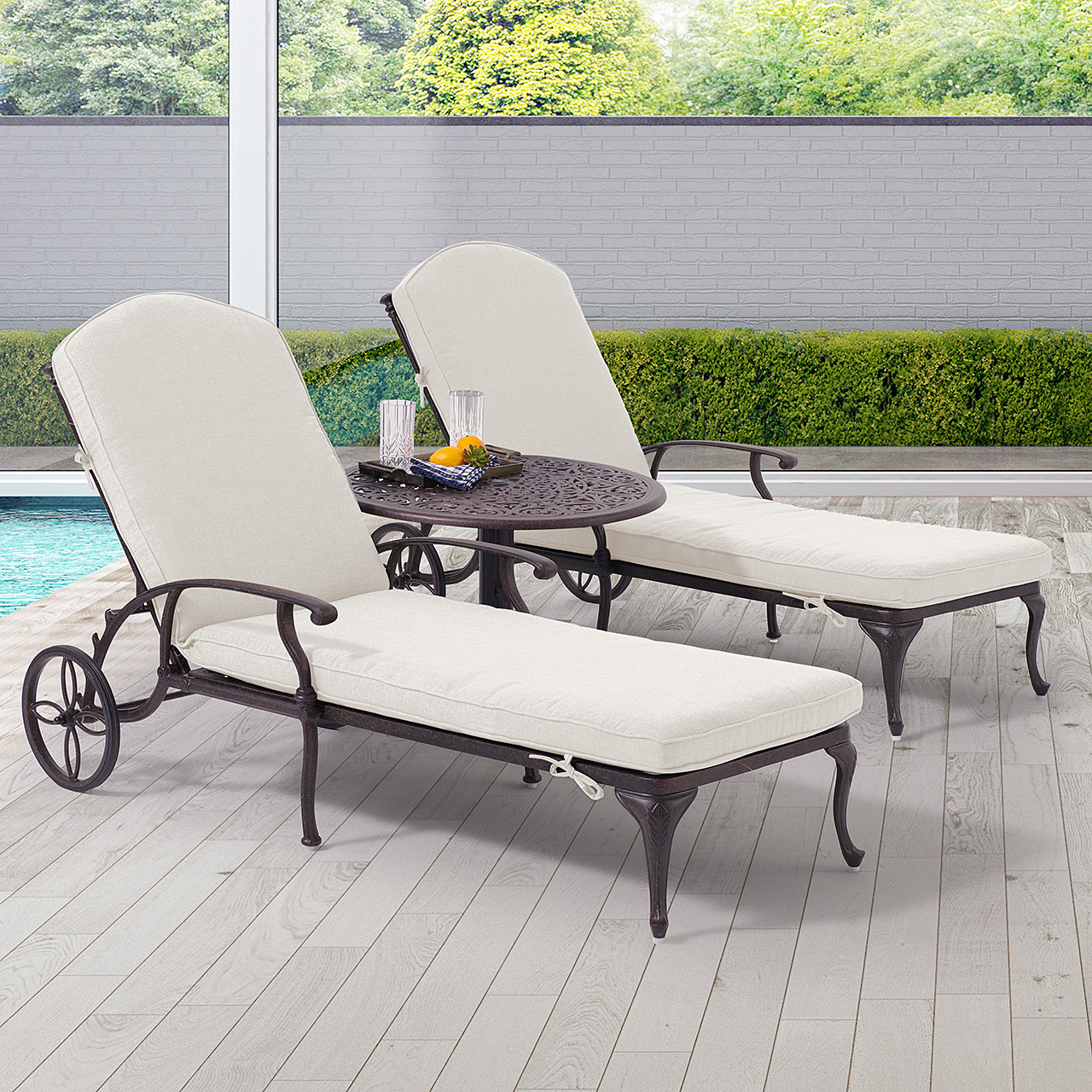 cast aluminum outdoor lounge chairs