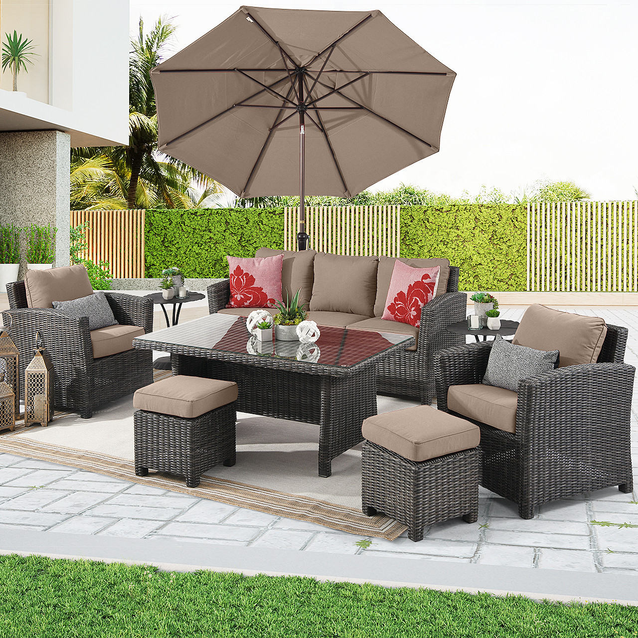 Rattan garden 2025 sofa set