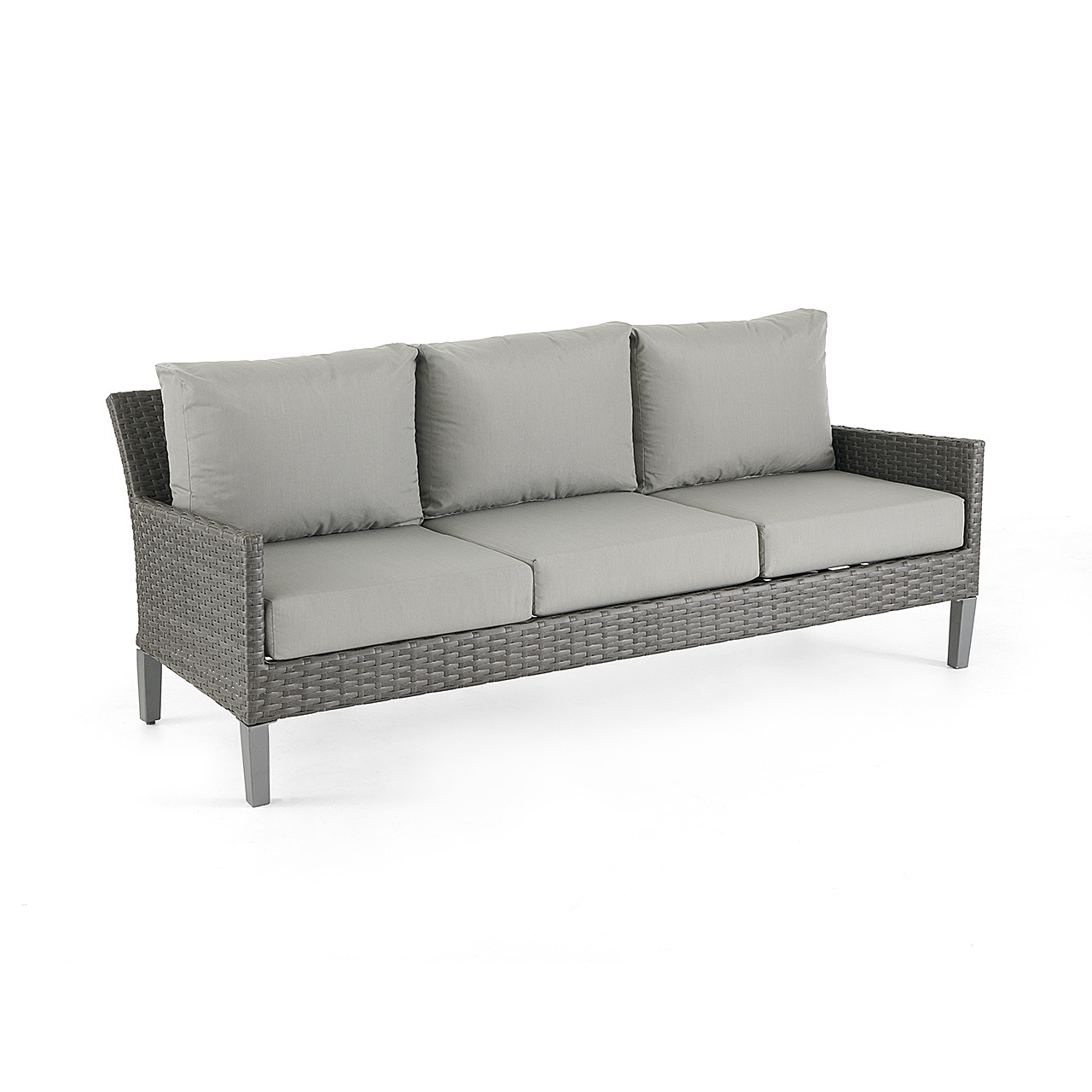 Amari Pepper Outdoor Wicker 4 Pc. Swivel Sofa Group with 43 x 25 in. Coffee Table