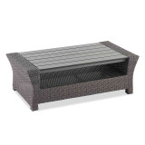 Avalon Weathered Willow Outdoor Wicker and Indigo Cushion 4 Pc. Sofa Group with 42 x 23 in. Coffee Table