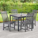 Surfside Slate Grey 5 Pc. Armless Dining Set with 41 in. Sq. Table