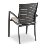 Miami Dark Grey Aluminum with Plastic and Cappuccino Cushion Dining Chair
