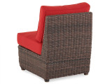 Valencia Sangria Outdoor Wicker and Jockey Red Cushion Armless Club Chair