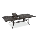 Carlsbad Black Gold Cast Aluminum Double Extension 71-103 x 44 in. Dining Table